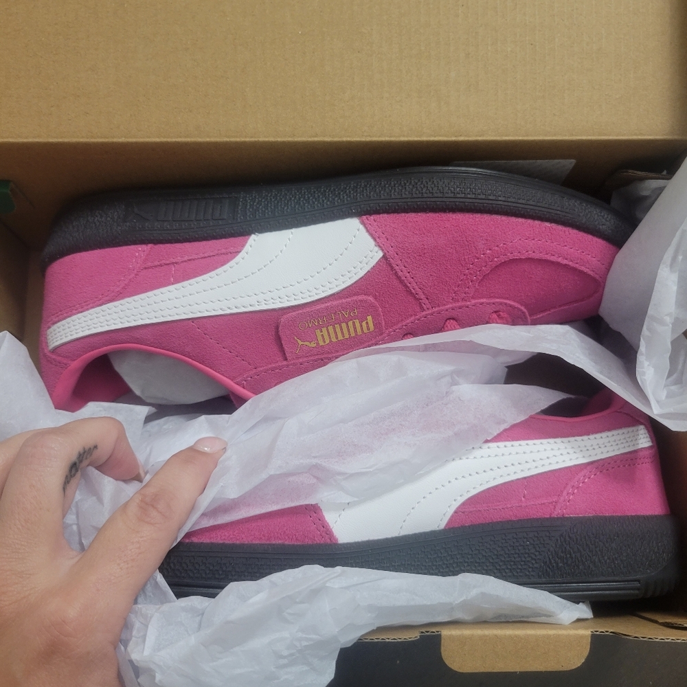 PUMA PALERMO LEATHER SNEAKERS PUMA PINK - Picture 6 of 13
